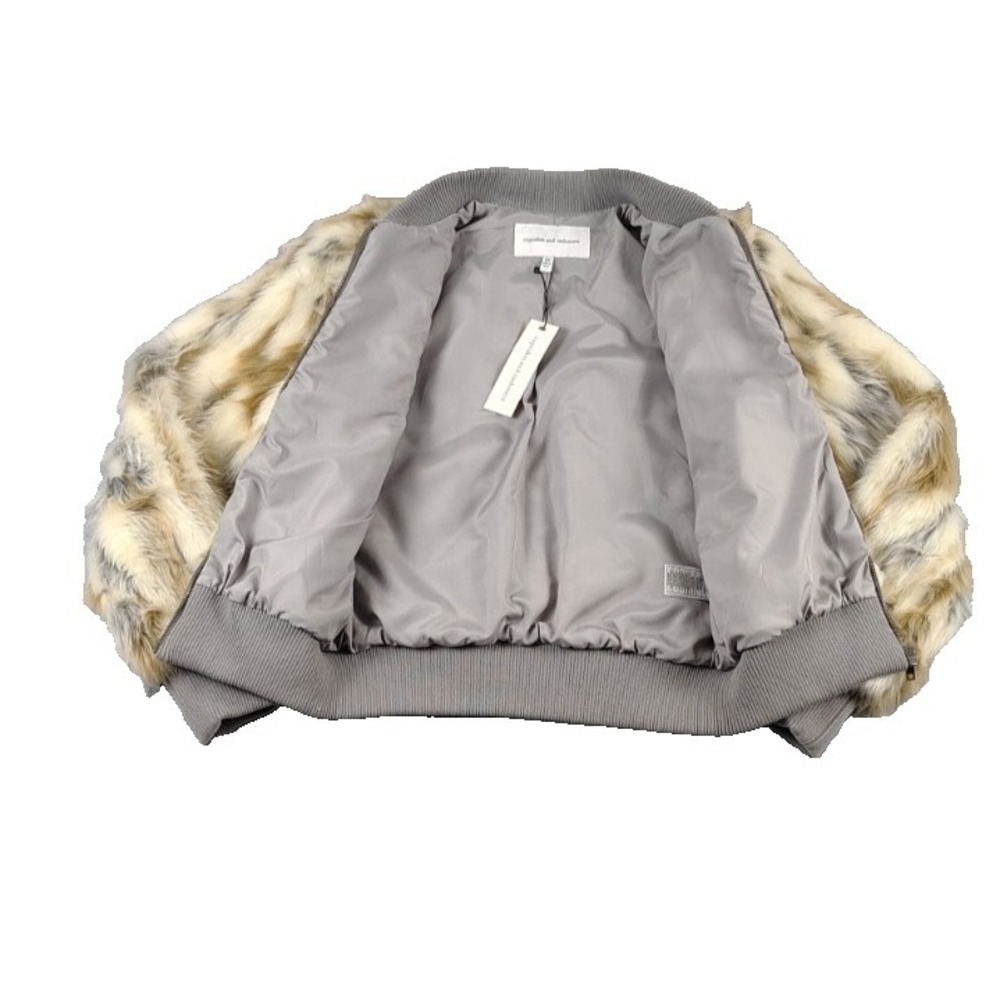 NWT Cupcakes and Cashmere Faux Fur Sia Jacket Pockets Full Zip Womens Sz XS - Picture 3 of 13